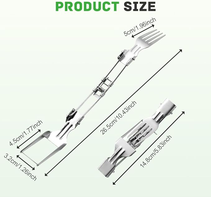 2-in-1 Stainless Steel Fruit Cutter, Watermelon Fork Slicer Cutter, Portable Watermelon Cutter Tool with Dual Head Design for Home Party Camping Kitchen (1)