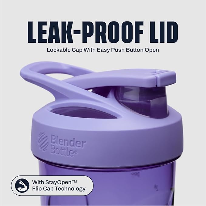 BlenderBottle Sport Tritan Shaker Bottle with Locking Lid, 28-Ounce, Purple
