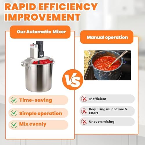 Automatic Pot Stirrer Mixer, Electric Food Mixer with Adjustable Speed and 4-Blade Scraper, Portable Mortar Mixer for Commercial Use