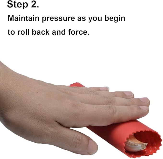 2 Set Silicone Garlic Peeler Easy Roller Tube Useful Garlic Odorfree Kitchen Tool (Red,Yellow)