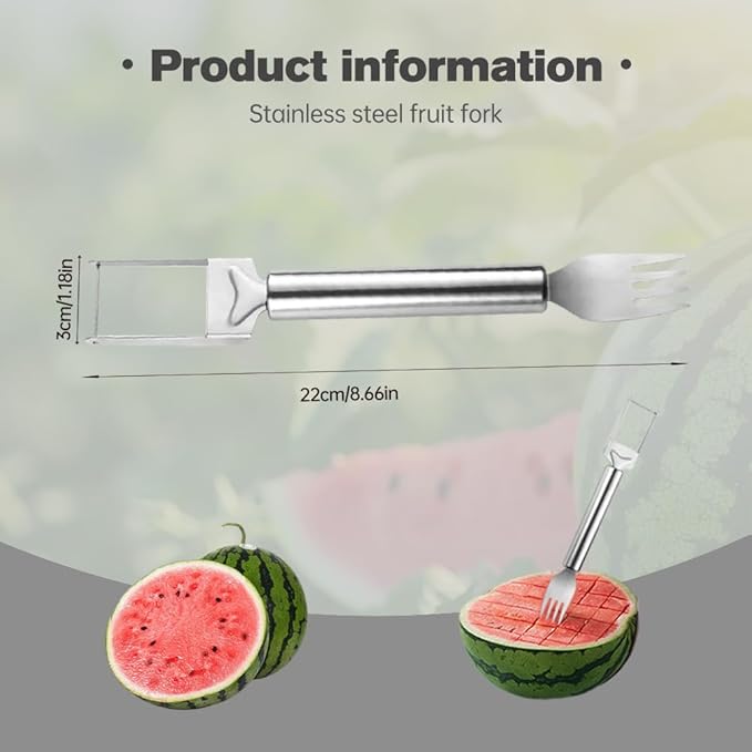 2-in-1 Stainless Steel Fruit Cutter Watermelon Cutter,2026 Watermelon Slicer Watermelon Cutters Melon Cutter Tool, Watermelon Cutting tool Stainless Steel for Kitchen (3pcs)
