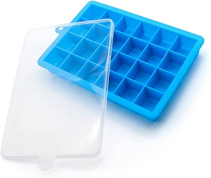 TAO CICADA Ice Cube Tray, 3 Pack Silicone Ice Cube Molds, Ice Cube Trays, Silicone Ice Trays, Easier to Release, BPA Free for Alcohol/Coffee/Beverages (Blue, Green, Rose red)