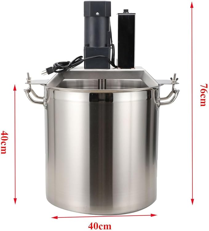 40L Commercial Automatic Food Mixer,Commercial Mixer, 110V Hot Pot Seasoning Bottom Soup Sauce Stirrer Frying Machine, Stainless Steel Electric Food Mixer, Adjustable Speed
