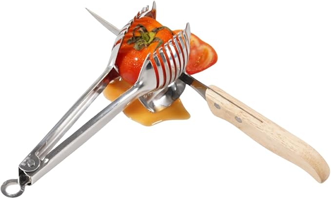 i Kito Tomato Lemon Slicer with Tomato Knife Set,Handheld Even Slicing Guide Cutter Tools,for Round Fruit and Veggies, Multi Kitchen Cutting Gadgets