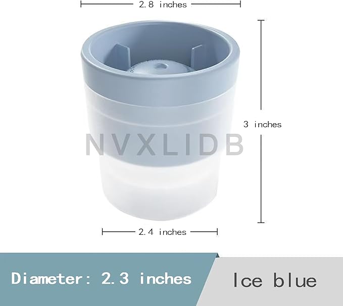 Ice Ball Making Mould - Set of 3 Round Ice Cube Mould 2.4" Spherical Ice Cube for Whiskey, Cocktail, Bourbon (3 blues) (blue)