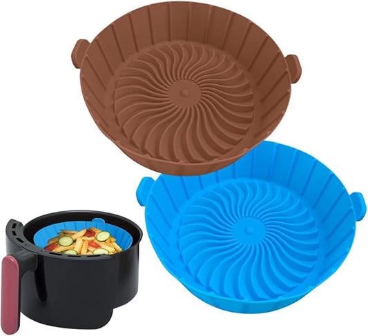 Small Air Fryer Silicone Liners for COSORI/Instant Pot/Chefman/Ninja/Dash/Bella/GoWise/COSMO Air Fryer 2QT 2.1QT 2.3QT 2.5QT, Reusable Pot Baking Tray Air Fryer Accessories, Better than Paper Liners