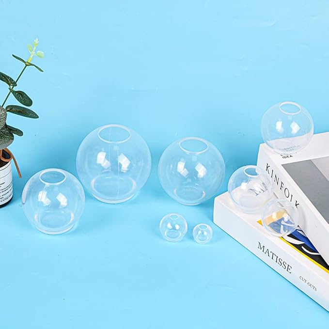 FineInno 2 PCS Sphere Resin Molds,Round Epoxy Resin Molds,3D Seamless Ball Mold for Epoxy Resin DIY Crystal Globe,Home Decor, Flowers Preservation