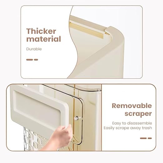 Green Foldable Transparent Rectangular Kitchen Trash Can, 6.89L Capacity, Ideal for Cabinets/Cars/Bedrooms/Bathrooms