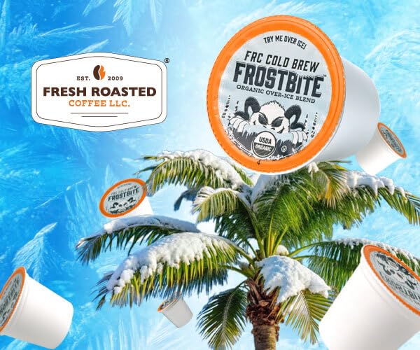 FRC Organic Frostbite Cold Brew Pods | Medium Roast | 24 Count K-Cup Compatible Pods for Single Serve Brewers | Mold, Mycotoxin & Pesticide 3rd Party Tested | USDA | Kosher | 100% Arabica Coffee
