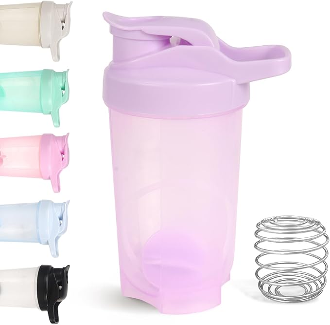 D.Y.A 16oz Shaker Bottle，Leak Proof Sports Shaker Cups for Protein Shakes，Shaker Bottle for Pre Workout and Travel To Go，BPA Free & Easy Clean Protein Shaker Bottle,Purple