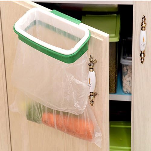 Lunies Over the Cabinet Plastic Trash Bag Holder for Kitchen, Under Sink Trash Can, Grocery Bag Holder for RV,Bathroom, Dorm Room, Office 8.6"x 4.9"