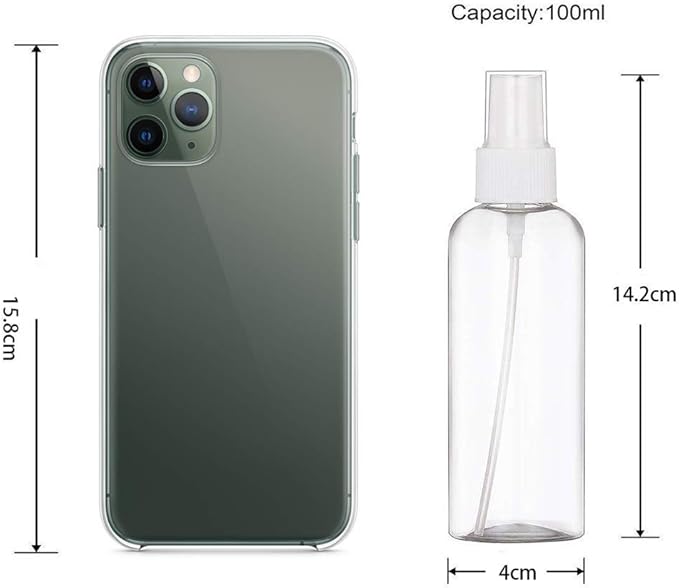 DreiWasser Small Spray Bottle for Essential Oils, Perfumes and Cosmetics, Clear Empty Plastic Bottle for Travel, Cleaning, Gardening, Skin Care (5 * 3.4oz)