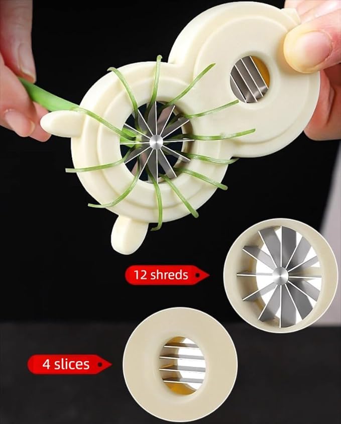 2-in-1 Green Onion Shredder & Slicer - Create 12 Perfect Strips in Seconds, Multi-Functional Scallion Shredder for Blooming Onion & Celery, Easy Clean (2)