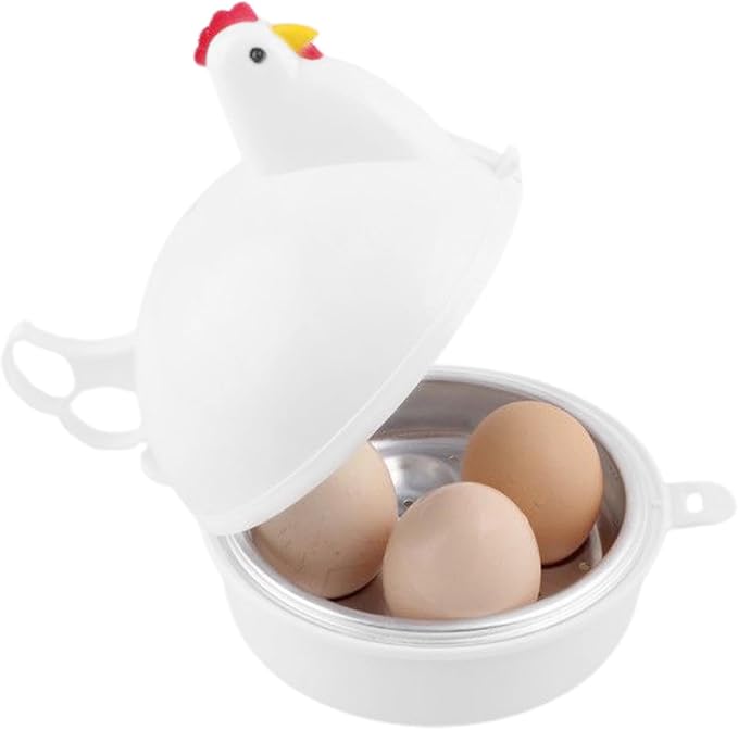 Chicken Shaped Microwave Egg Boiler, Microwave Eggs Poacher, Cooker Boiler Steamer Gadgets for Hard Boiled Egg, Poacher Boiler Cooker for Home Kitchen Restaurants