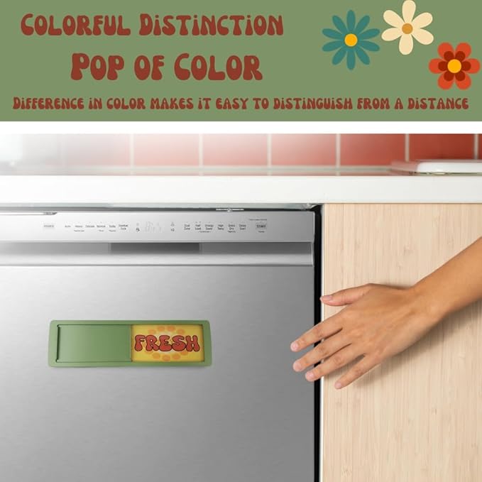Funny Kitchen Gadgets Clean and Dirty Sign for Dishwasher, Retro Kitchen Accessories, Funny Clean Dirty Magnet for Dishwasher Clean Dirty Sign, Mid Century Modern Kitchen, Gadgets for Kitchen (Funky)