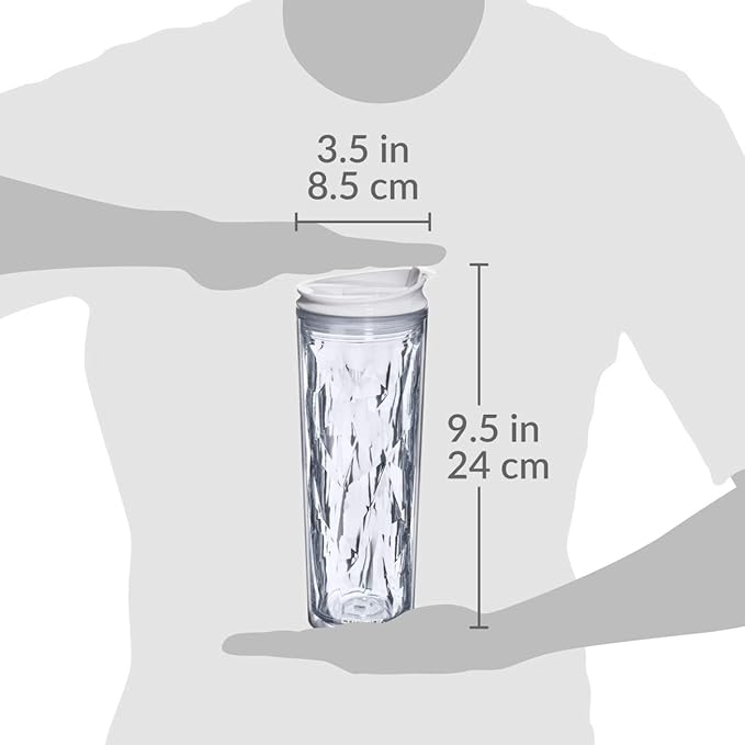 Cupture Crystal Click & Seal Shake Tumbler Cup for Hot or Cold Drinks - 22 oz (Clear Diamond)