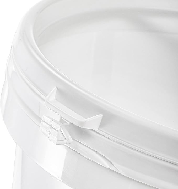 Bekith 8 Pack 80oz Plastic Ice Cream Tub with Lid, Small Bucket with Handle, Food Grade Freezer Food Storage Containers, White