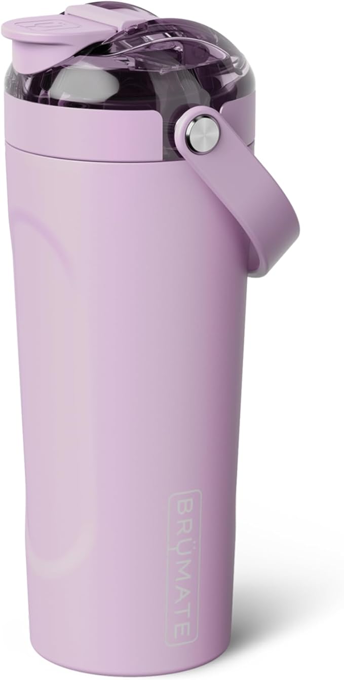 BrüMate MultiShaker Blender Shaker Bottle | 100% Leakproof Insulated Stainless Steel | Pre Workout and Protein Shaker Bottle for the Gym | 25oz (Lavender)