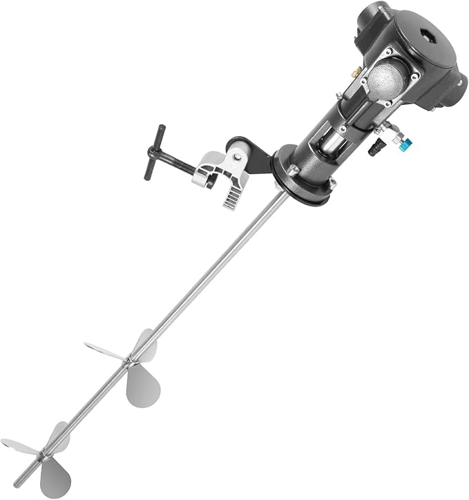 Eapmic Pneumatic Agitator 50 Gallon Pneumatic Paint Mixer, 1/2HP Air Powered Barrel Mixer Clamp Mounted Stainless Steel Paint Stirring Machine Automatic Tank Agitator Mixer for Paint Coating Ink