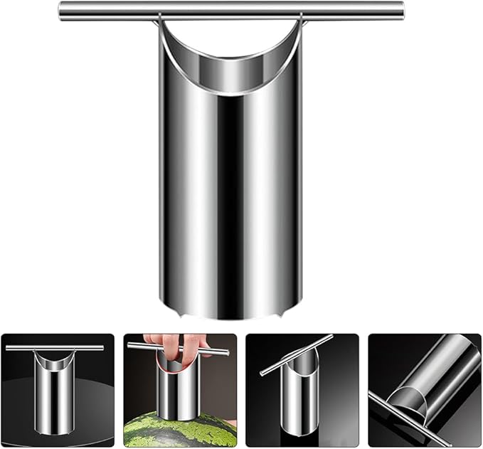 VOSAREA Stainless Steel Watermelon Core Collector Multi-Purpose Fruit Puncher and Opener Tool for Easy Melon Slicing and Cupcake Coring in Kitchen and Party Use