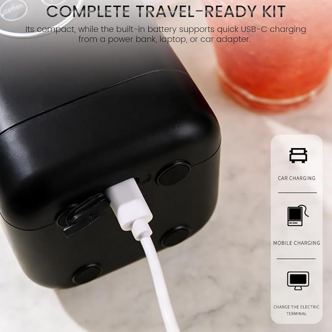 Portable Personal Blender, USB Rechargeable with 12 Stainless Steel Blades, Mini Blender for Smoothies, Travel, Gym, and Outdoor Adventures