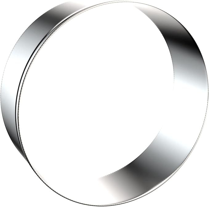 Circle Round Biscuit Cookie Cutter Set - Large Donut Cutter Ring Molds - 5 Inch, 4 Inch, 3 Inch, 2 Inch - Geometric Plaque Cookie Cutters Shapes - Stainless Steel
