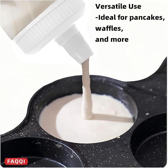 Premium Pancake Pen - Batter Squeeze Bottle for Perfect Pancake Designs | Easy-to-Clean Pancake Batter Dispenser with Drip-Free Valve | Ideal for Pancakes, Waffles, and Baking Needs White