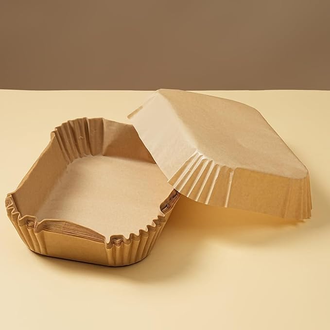 Air Fryer Liners Disposable Rectangular.Virgin Pulp Parchment Paper for 4qt-6qt Air Fryer.Food Grade,Non-stick, Oil-proof & Heat Resistant for Baking,Microwave,Cooking & Deep Fryer Accessories (125)