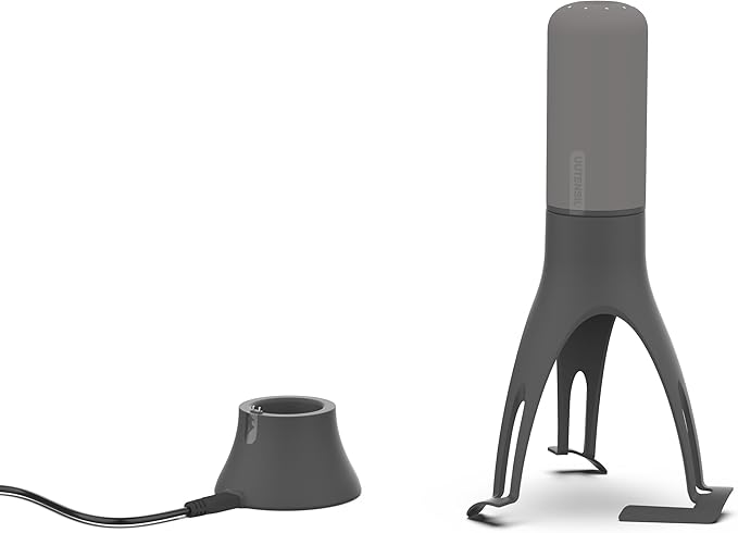 Uutensil Stirr Plus - The Unique Automatic Pan Stirrer with Timer - Rechargeable USB Stand - Grey