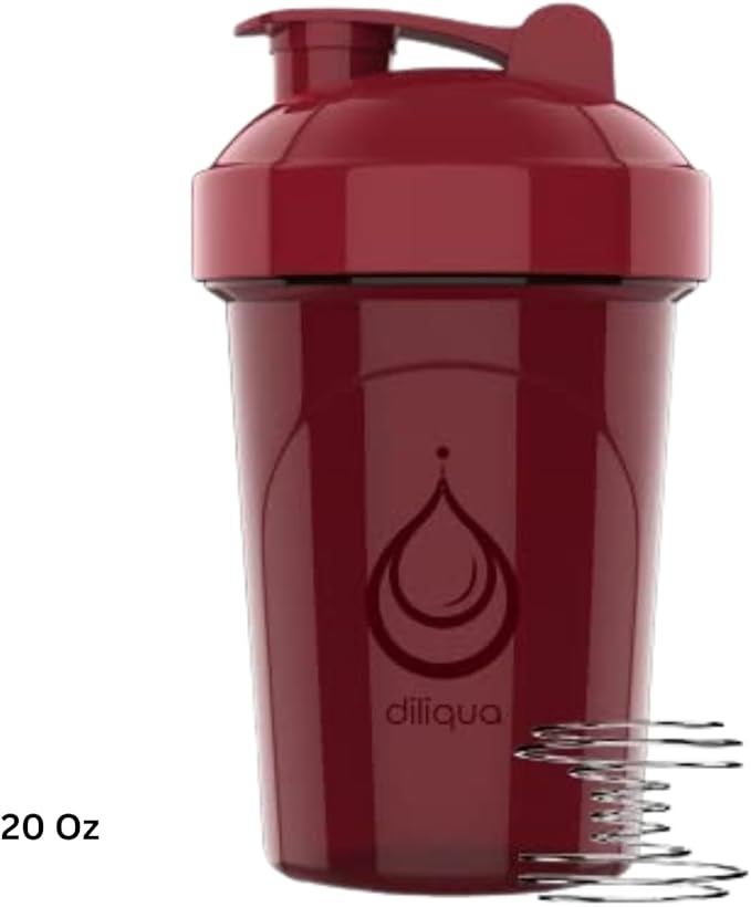diliqua 2 PACK, 28 oz & 20 oz Shaker Bottles with Powerful Wire Whisks for Protein Mixes | Leakproof Blender Shaker Bottle Pack | BPA-Free & Dishwasher Safe | Shaker Bottle | Shaker Cups for shakes