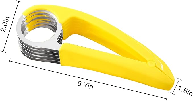 FireKylin Banana Slicer,ABS + Stainless Steel Fruit and Vegetable Salad Peeler Cutter Kitchen Tools For Banana,Strawberry,Grape（1 pcs）