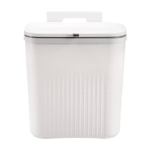 Frcctre 2 Pack 2.4 Gallon Kitchen Compost Bin, Hanging Trash Can with Lid Garbage Can for Countertop or Under Sink, Wall Mounted Counter Waste Bin for Kitchen Bathroom Bedroom Office