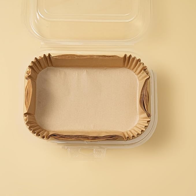 Air Fryer Liners Disposable Rectangular.Virgin Pulp Parchment Paper for 4qt-6qt Air Fryer.Food Grade,Non-stick, Oil-proof & Heat Resistant for Baking,Microwave,Cooking & Deep Fryer Accessories (125)