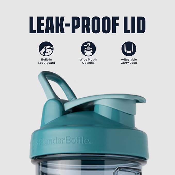 BlenderBottle Shaker Bottle Pro Series Perfect for Protein Shakes and Pre Workout, 24-Ounce, Cerulean Blue