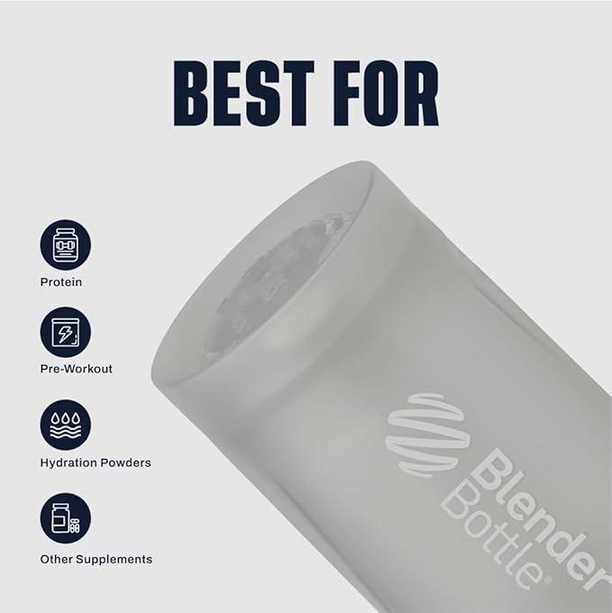 BlenderBottle Classic V2 Shaker Bottle Perfect for Protein Shakes and Pre Workout, 32-Ounce, Pebble Grey