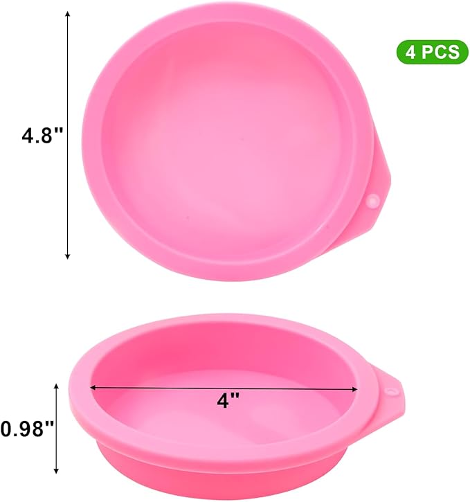 4 Pcs Air Fryer Egg Molds, Silicone Non-Stick Muffin & Toast Maker, Reusable Baking Cups Lids for Quick Cooking, Easy to Clean Air Fryer Accessories