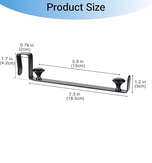 Large Trash Bag Holder for Kitchen Cabinets Doors, Under Sink Plastic Bag Hooks, Stainless Steel Garbage Bag Holder, Kitchen Trash Waste Cans (Black)