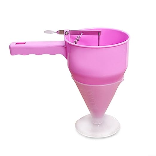 FABULETTA Pancake Batter Dispenser with Plunger for Small Octopus Balls, ABS Cake Dispenser Funnel for Takoyaki, Cupcakes, Muffins, Dishwasher Safe Kitchen Tool(B)