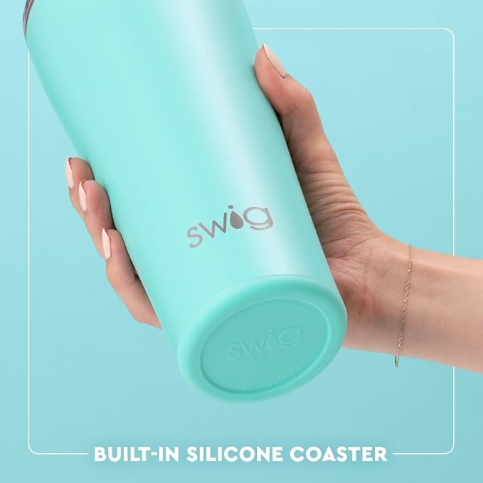Swig Life 32oz Insulated Tumbler, Travel Coffee Tumbler with Lid, Cup Holder Friendly Travel Coffee Mug, Stainless Steel with Lid (Electric Slide)