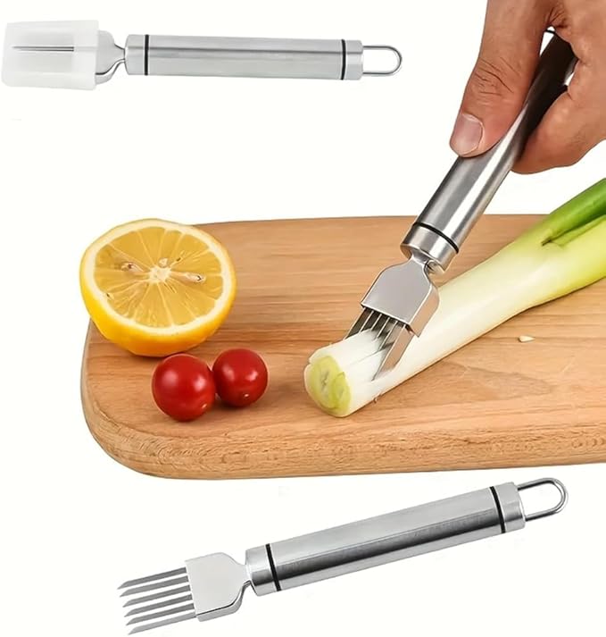 Green onion slicer,Onion Shredder, Shredding Knife, Shred Silk The Knife, Multi-Blade Kitchen Herb Cutter, Vegetable Shredder, Kitchen Slicing Tool, Multi-functional Food Slicer (2 pcs)