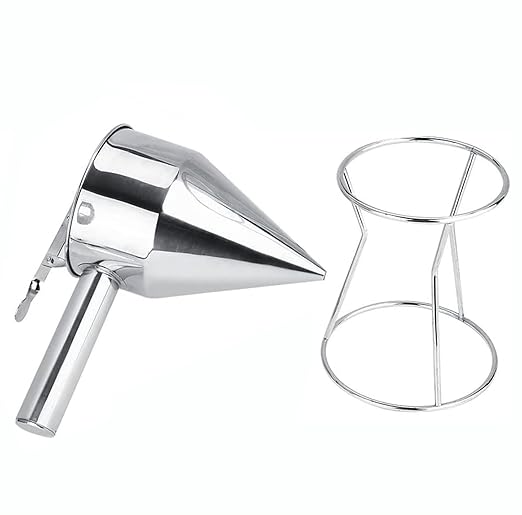 NEWLINE NY Stainless Steel Baking Funnel Dispenser with Stand for Takoyaki Pancake Batter Cupcake Pastries Desserts