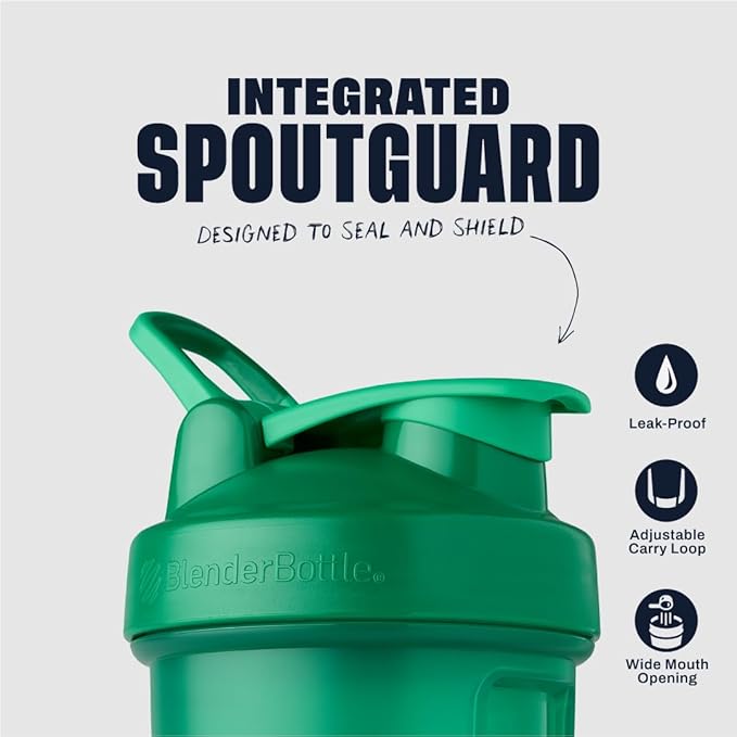 BlenderBottle Classic V2 Shaker Bottle Perfect for Protein Shakes and Pre Workout, 20-Ounce, Emerald Green