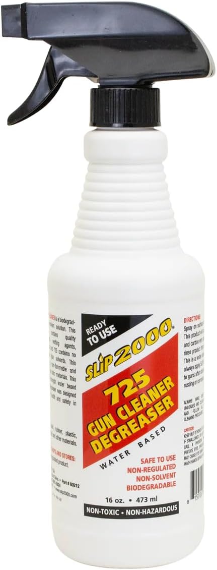SLIP 2000 725 Gun Cleaner and Degreaser, Removes Deposits of Carbon, Grease, Grime, All Purpose Gun Cleaner, Trigger Spray Bottle, 16 fl oz