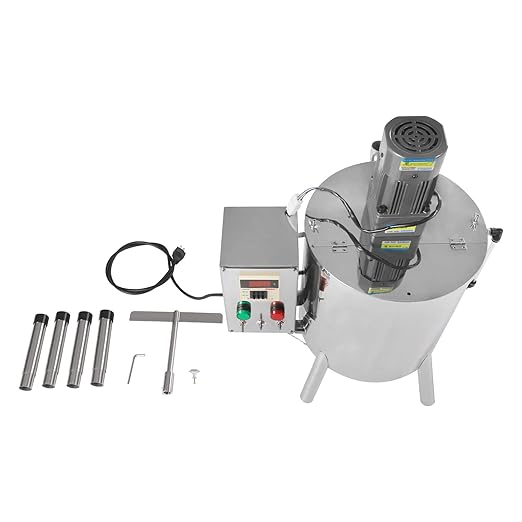 120W 110V Heated Mixing Tank, Stainless Steel Heating Stirring Pot with Stirrer & Temperature Control, for Lipstick Filling, Candle Making, Melting Shoe Polish Ointment Petroleum Jelly (15L)
