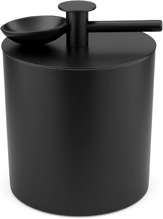 nusteel Simple Modern Insulated Ice Bucket with Lid and Scoop, Stainless Steel 3 Quart Capacity Designed for Cocktails, Champagne, Wine, Beer, and Hosting, Matte Black