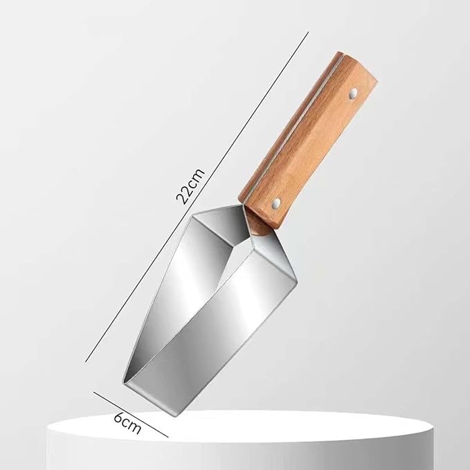 Triangle Watermelon Cutter, Stainless Steel Watermelon Slicer with Wooden Handle, Handheld Fruit Cutter for Kitchen Gadgets, Portable for Summer Camping, Picnics, Home, Parties for Fruit, Cake (1PC)