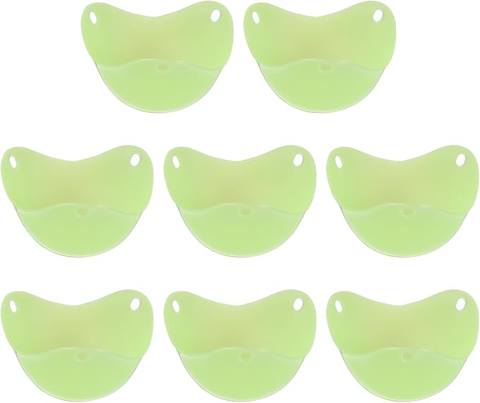 uxcell 8 Pack Egg Poacher, Nonstick Silicone Egg Poacher Cups Poached Cups Kitchen Breakfast Gadget for Microwave Air Fryer Stove Top Cooking Boiled Poached, Green