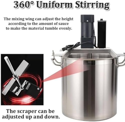 Commercial Electric Pot Stirrer Mixer, 20L-360L Automatic Food Sauce Mixer, Adjustable Speed Bottom Soup Seasoning Mixer for Efficient Cooking - 40L Capacity