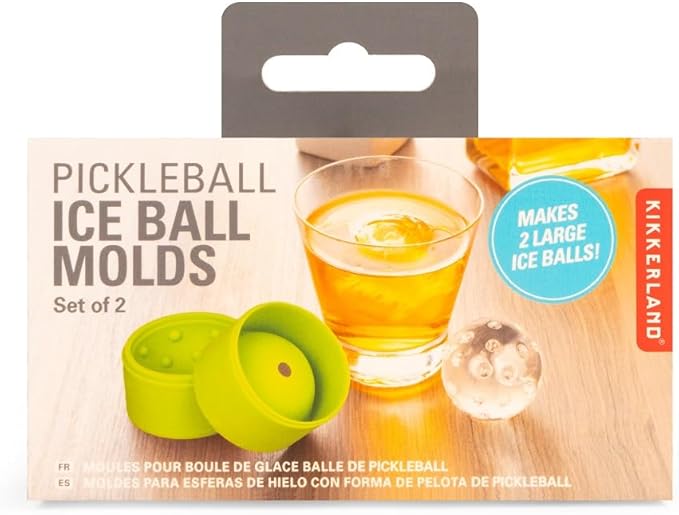 Kikkerland Pickleball Ice Ball Molds, Set of 2 Ice Molds