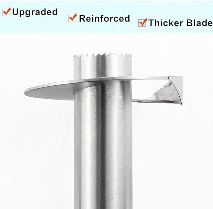 Pineapple Corer, [Upgraded, Reinforced, Thicker Blade] Newness Premium Pineapple Corer Remover, Stainless Steel Pineapple Core Remover Kitchen Tool with Sharp Blade for Diced Fruit Rings, Gray